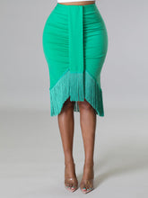 Falda plisada de cintura alta de un solo paso